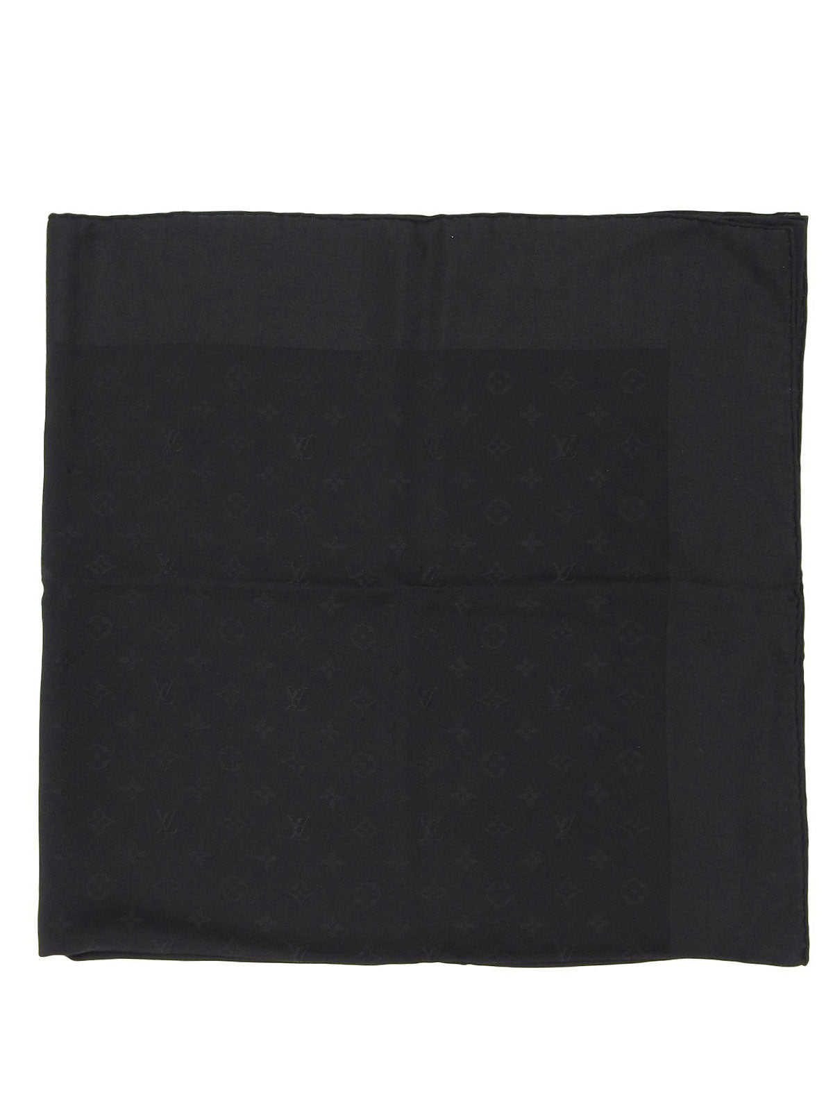 シルクモノグラムパターンスカーフ ブラック
