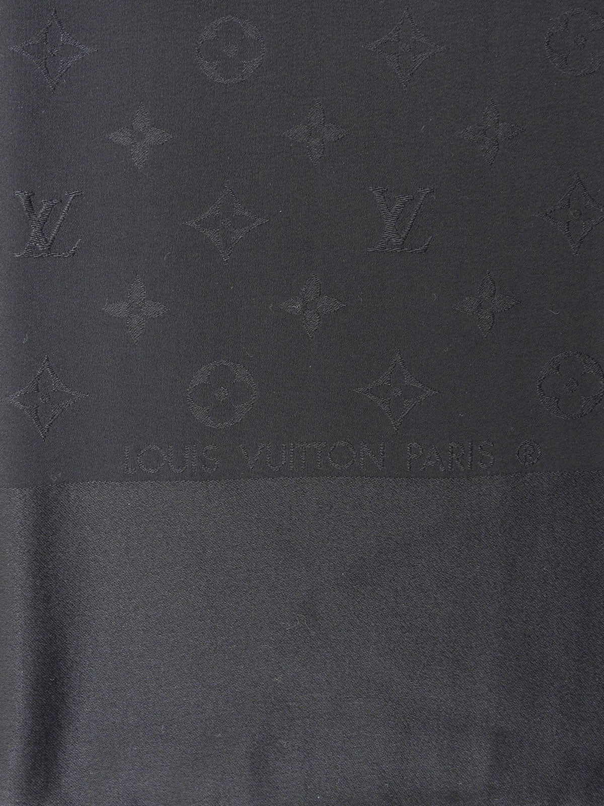 Silk Monogram Pattern Scarf in Black