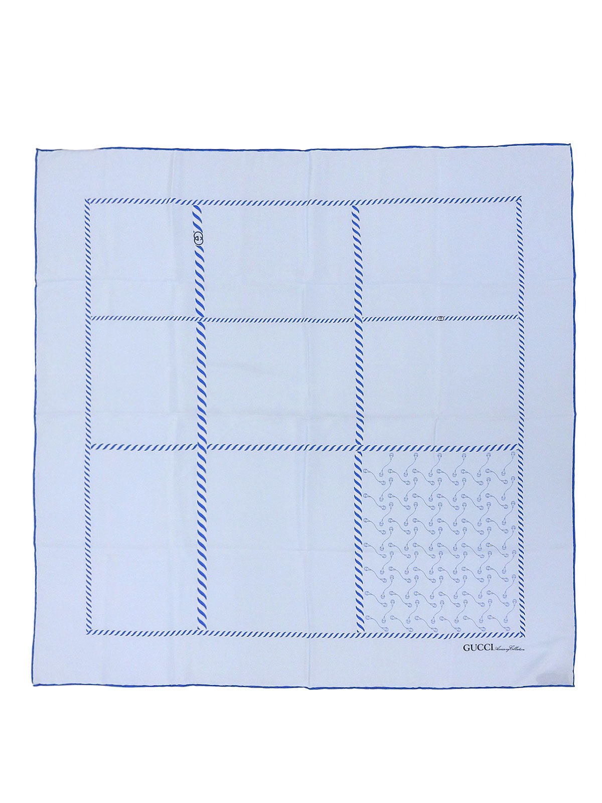 シルクホースビットパターンスカーフ ライトブルー