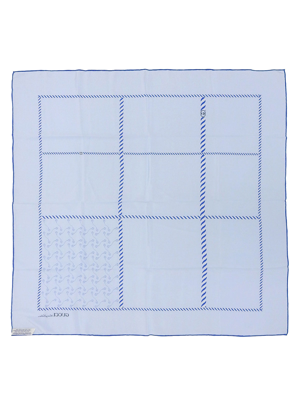 シルクホースビットパターンスカーフ ライトブルー