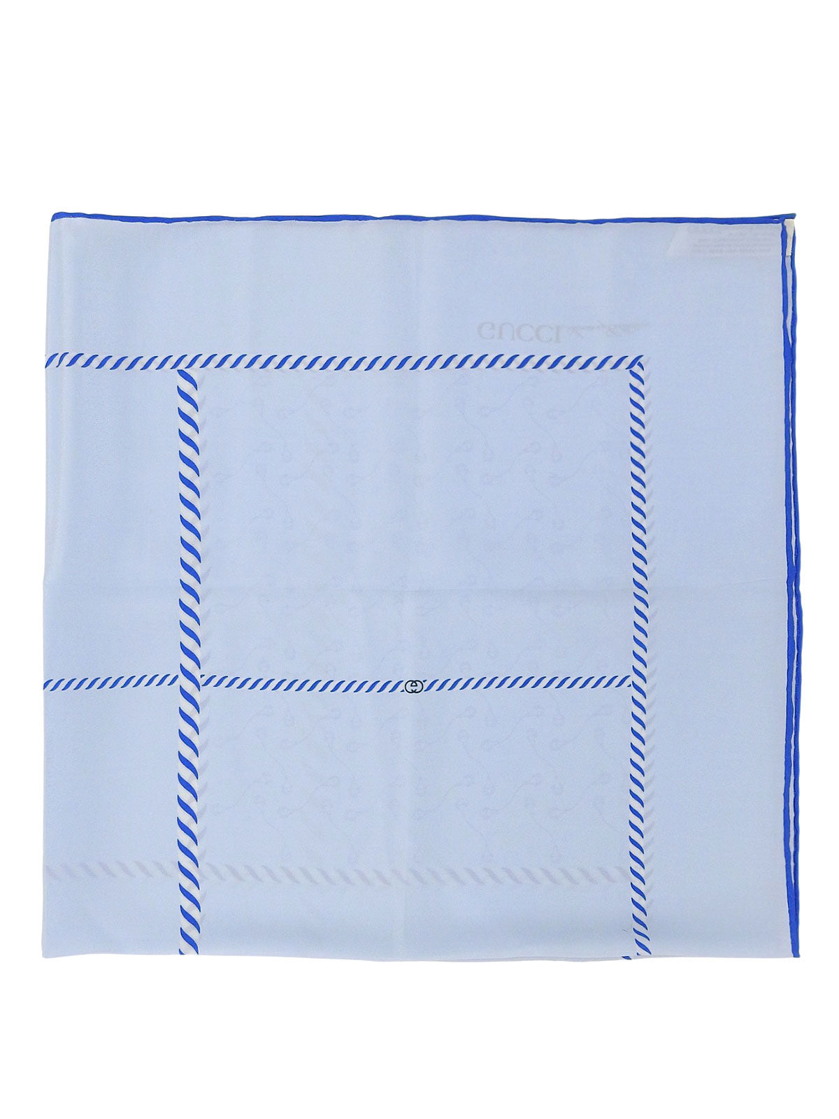 シルクホースビットパターンスカーフ ライトブルー