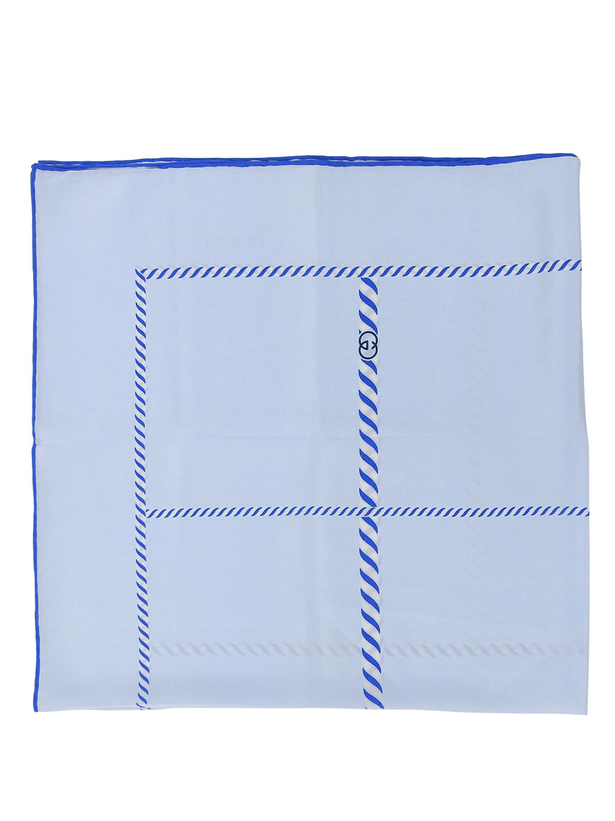 シルクホースビットパターンスカーフ ライトブルー