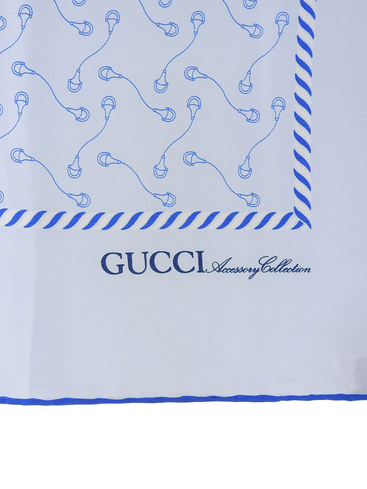 シルクホースビットパターンスカーフ ライトブルー