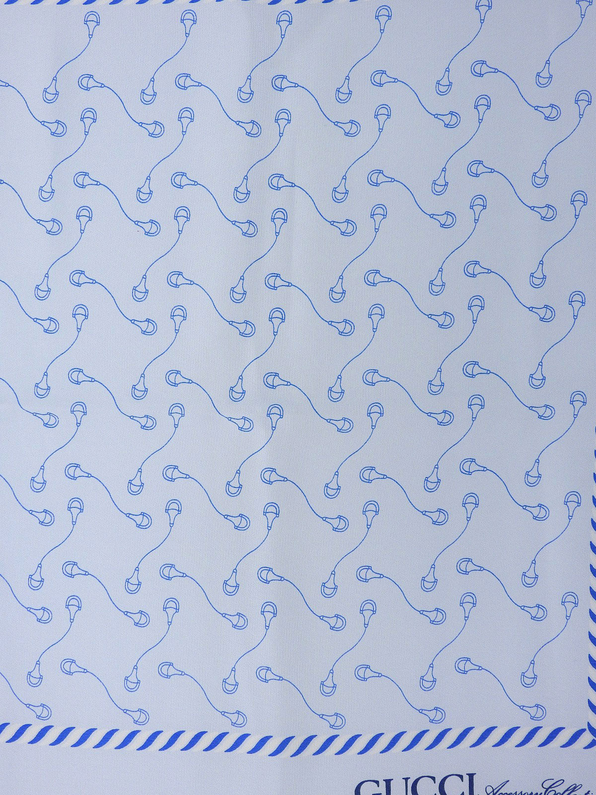 シルクホースビットパターンスカーフ ライトブルー