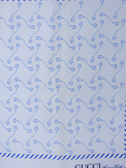 シルクホースビットパターンスカーフ ライトブルー