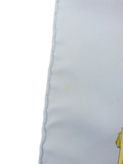 Silk Flag Design Pattern Scarf in Baby Blue/Orange/Multi