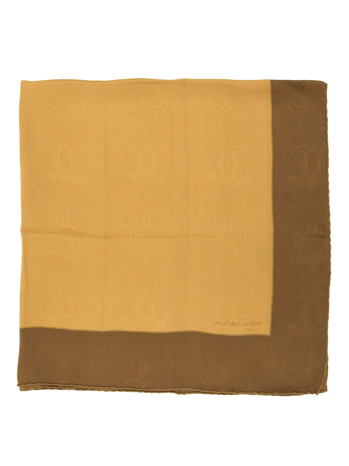 マストラインシルクロゴパターンスカーフ ベージュ