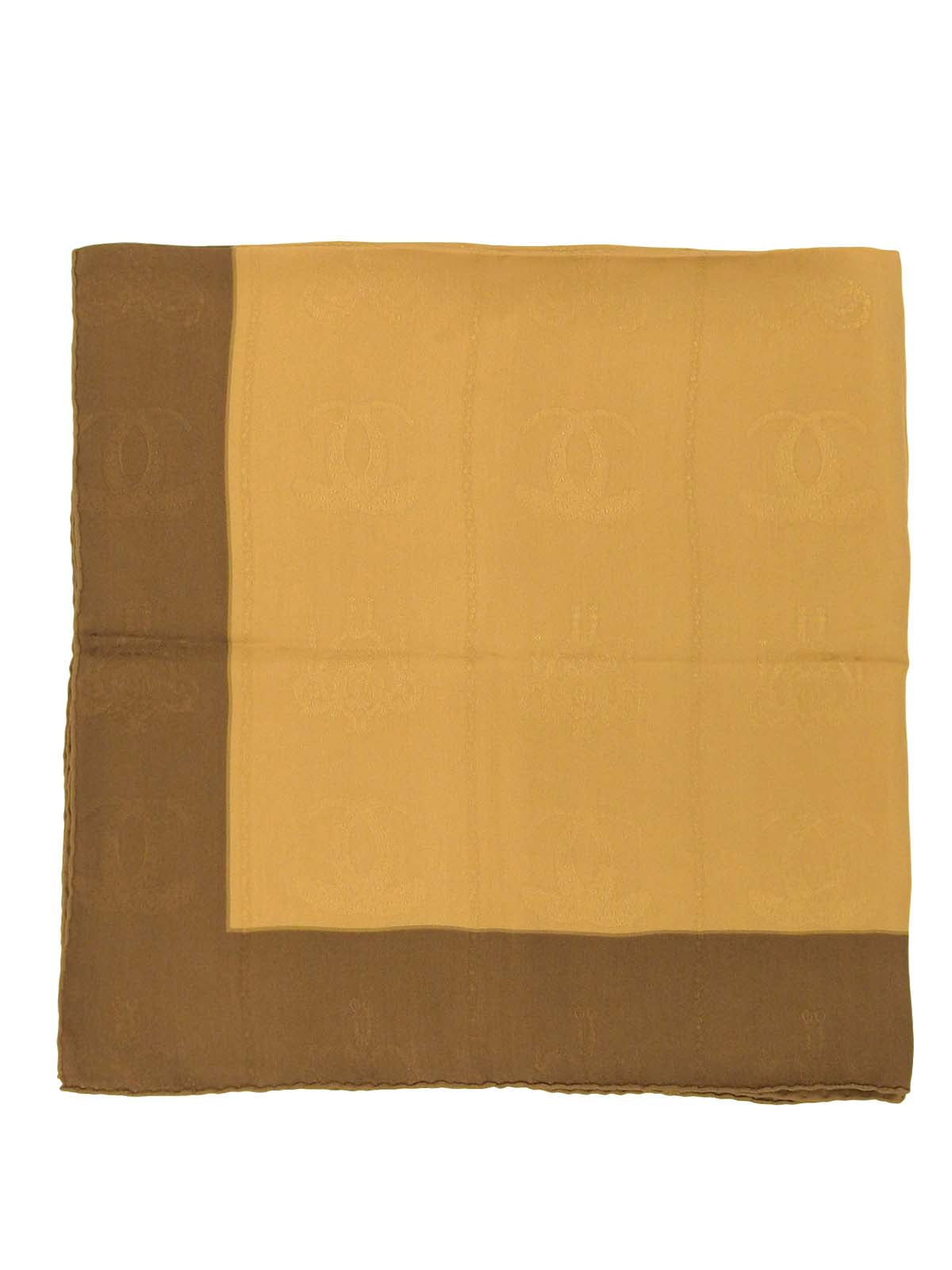 マストラインシルクロゴパターンスカーフ ベージュ