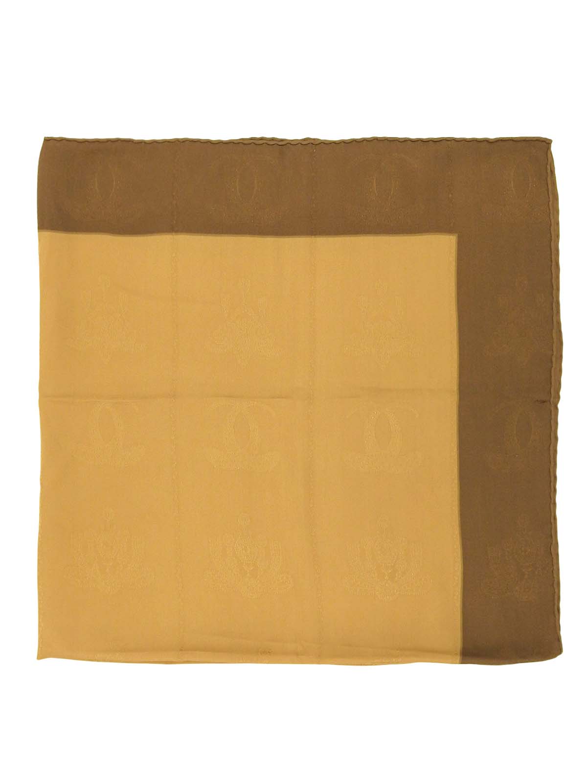 Must Line Silk Logo Pattern Scarf in Beige