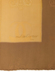 Must Line Silk Logo Pattern Scarf in Beige