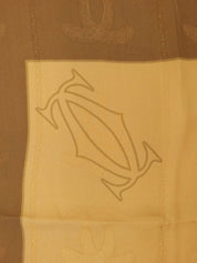 マストラインシルクロゴパターンスカーフ ベージュ