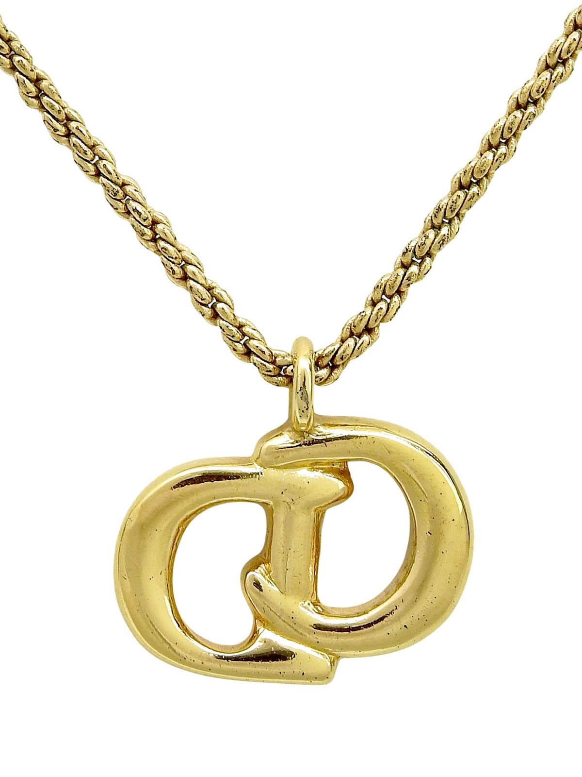 Logo Plate Necklace Gold
