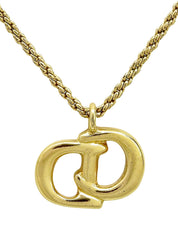Logo Plate Necklace Gold