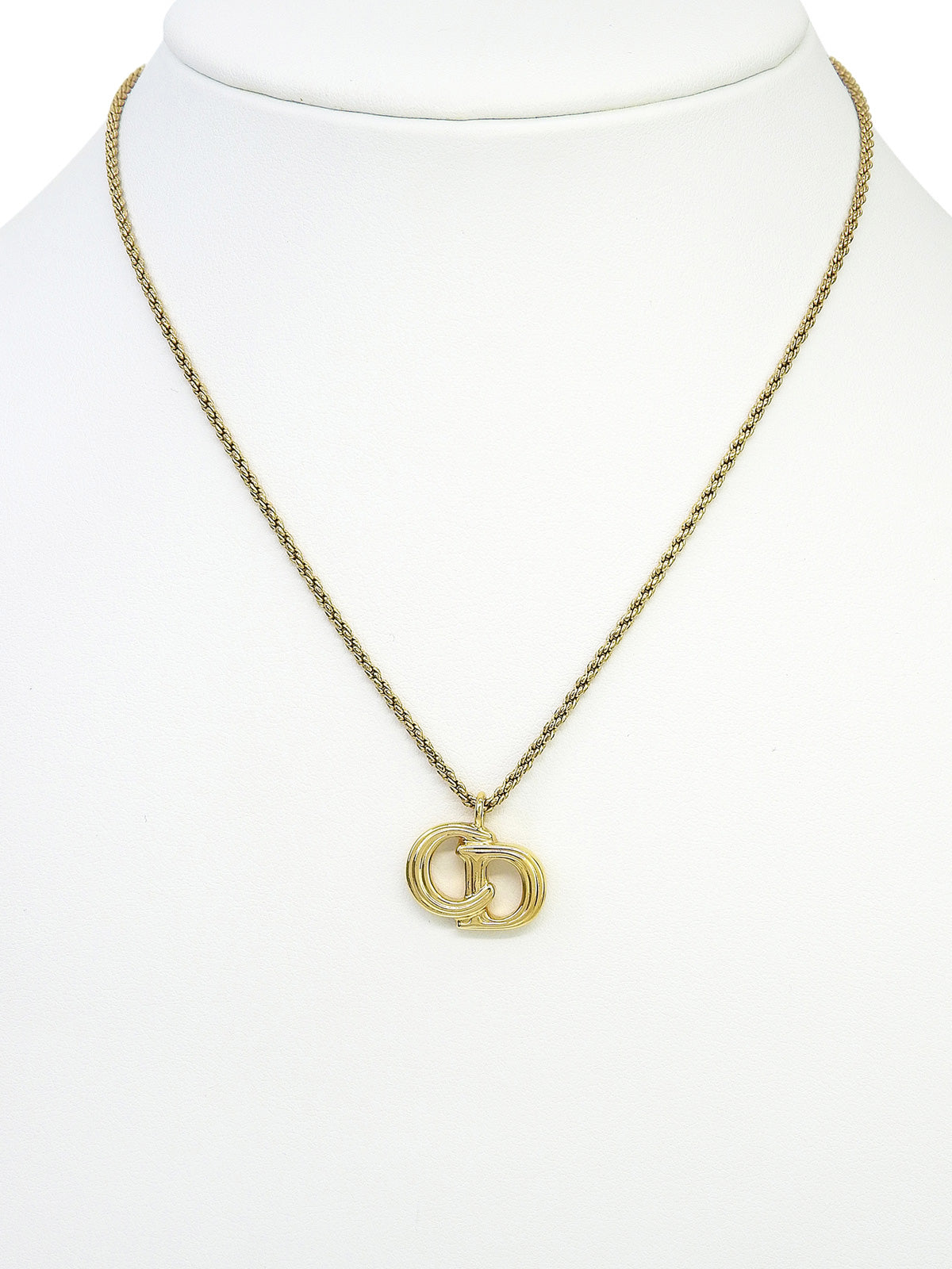 Logo Plate Necklace Gold