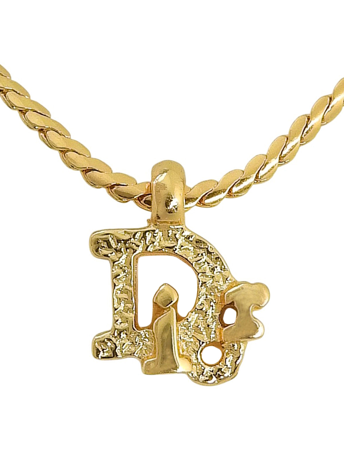 Logo Plate Necklace Gold
