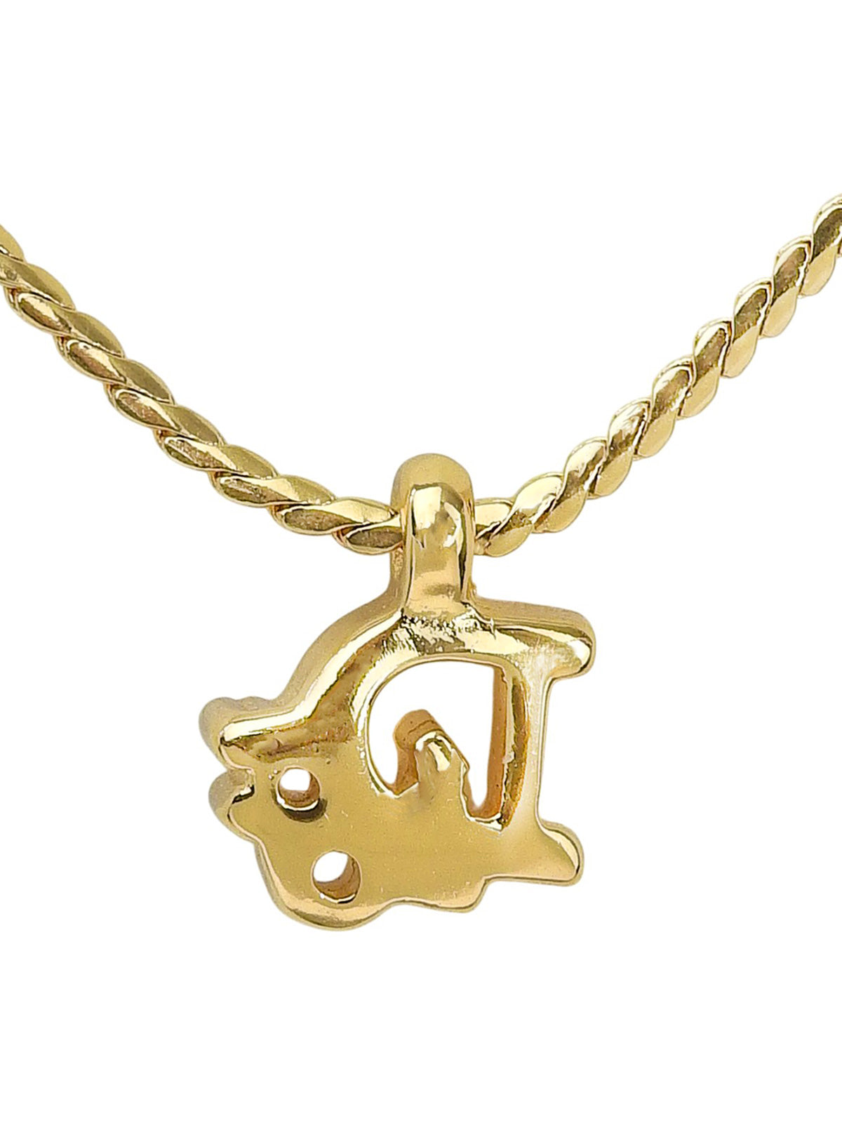 Logo Plate Necklace Gold