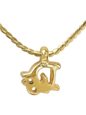 Logo Plate Necklace Gold