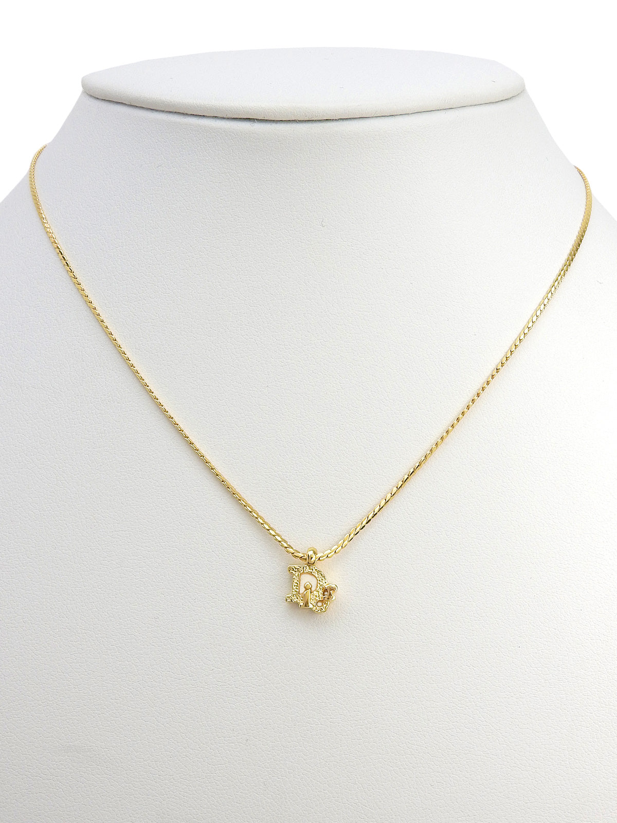 Logo Plate Necklace Gold