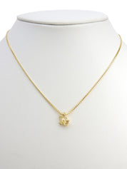 Logo Plate Necklace Gold