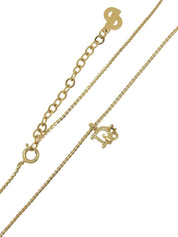 Logo Plate Necklace Gold