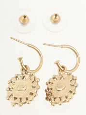 2003 Design CC Mark Earrings Gold/Orange