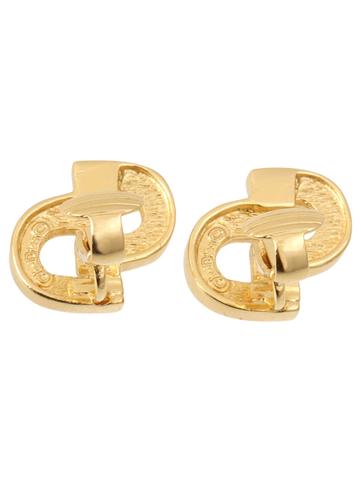 Rhinestone Logo Earrings Gold