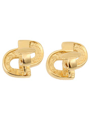 Rhinestone Logo Earrings Gold