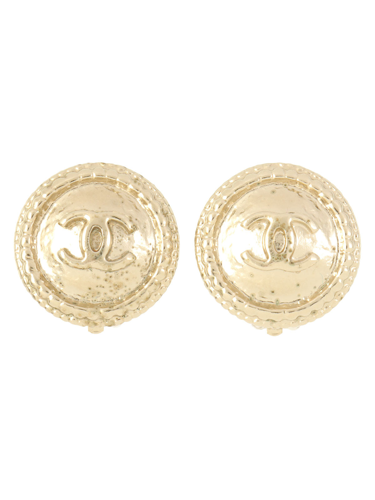 2014 Round CC Mark Earrings, Silver