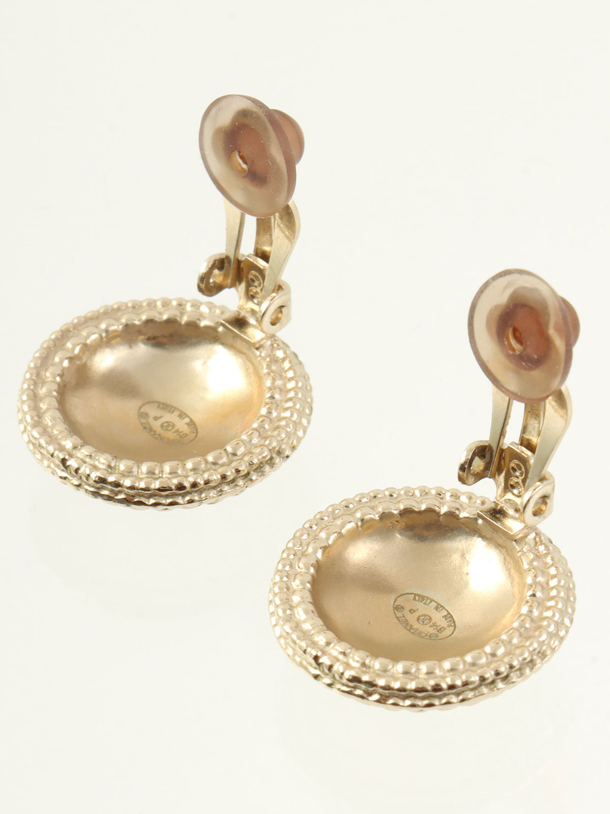 2014 Round CC Mark Earrings, Silver