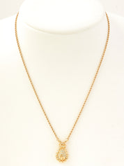 ラインストーンロゴネックレス ゴールド