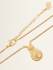 ラインストーンロゴネックレス ゴールド