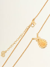 ラインストーンロゴネックレス ゴールド