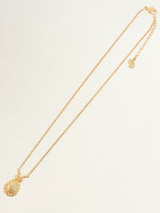 ラインストーンロゴネックレス ゴールド