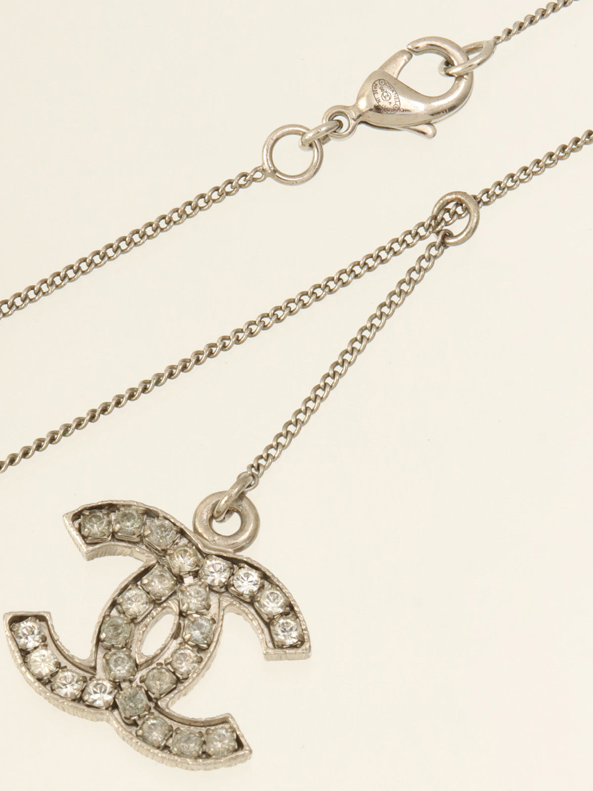 2008 Rhinestone CC Mark Swing Necklace Silver