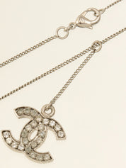 2008 Rhinestone CC Mark Swing Necklace Silver