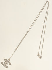 2008 Rhinestone CC Mark Swing Necklace Silver