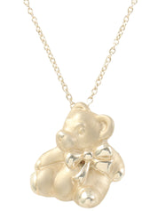 925テディベアネックレス シルバー