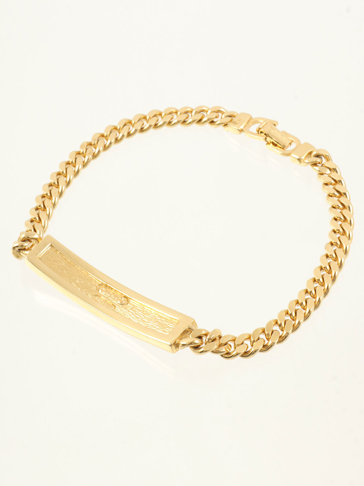 スクエアロゴプレートチェーンブレスレット ゴールド