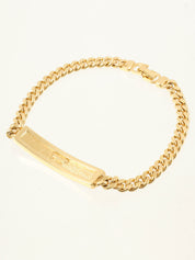 スクエアロゴプレートチェーンブレスレット ゴールド