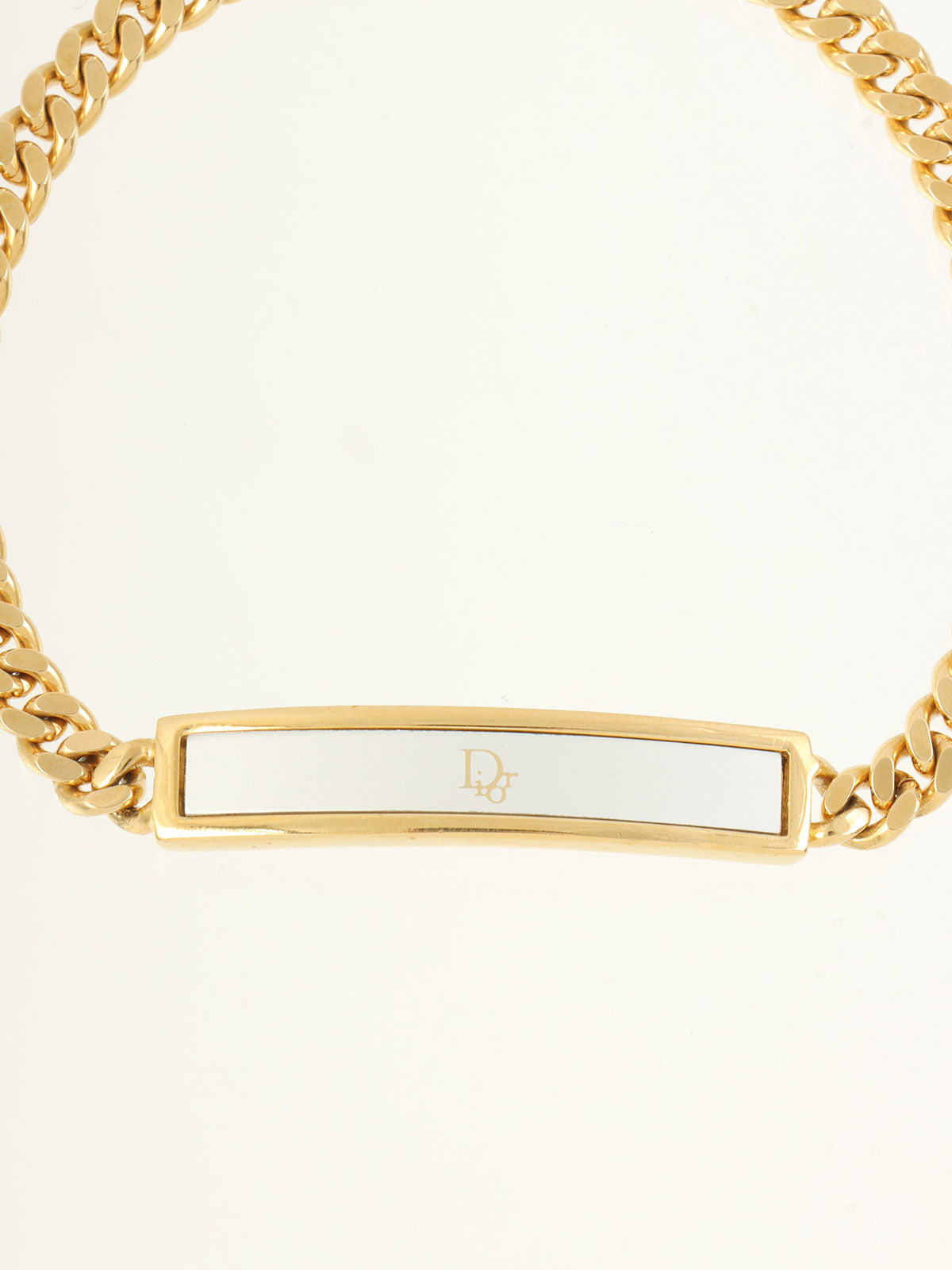 スクエアロゴプレートチェーンブレスレット ゴールド