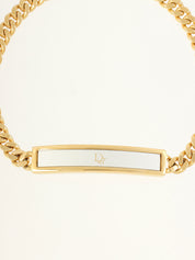 スクエアロゴプレートチェーンブレスレット ゴールド