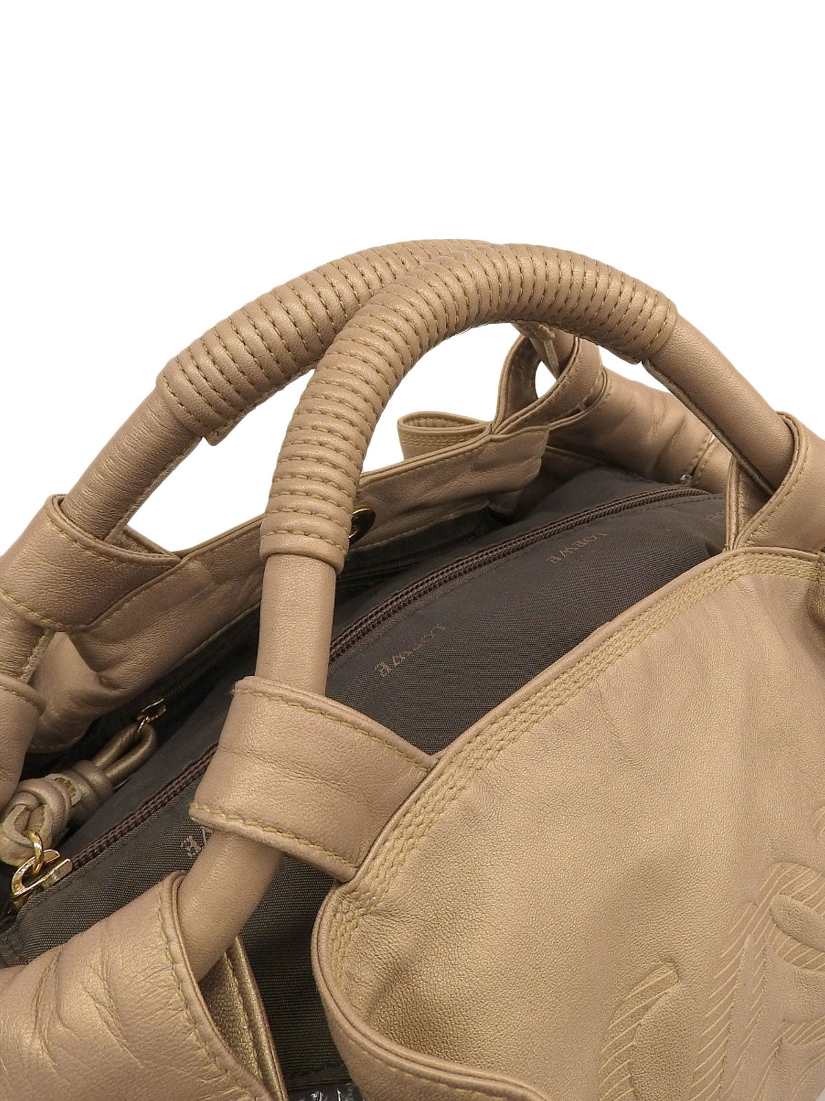 ナッパアイレアナグラムエンボスハンドバッグ ゴールド