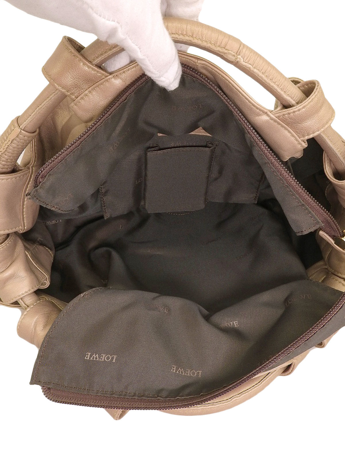 ナッパアイレアナグラムエンボスハンドバッグ ゴールド