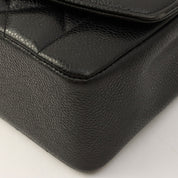 Circa 1995 Caviar Skin Diana Flap Chain Bag 25cm Black