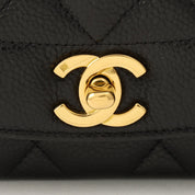 Circa 1995 Caviar Skin Diana Flap Chain Bag 25cm Black