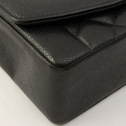 Circa 1995 Caviar Skin Diana Flap Chain Bag 25cm Black