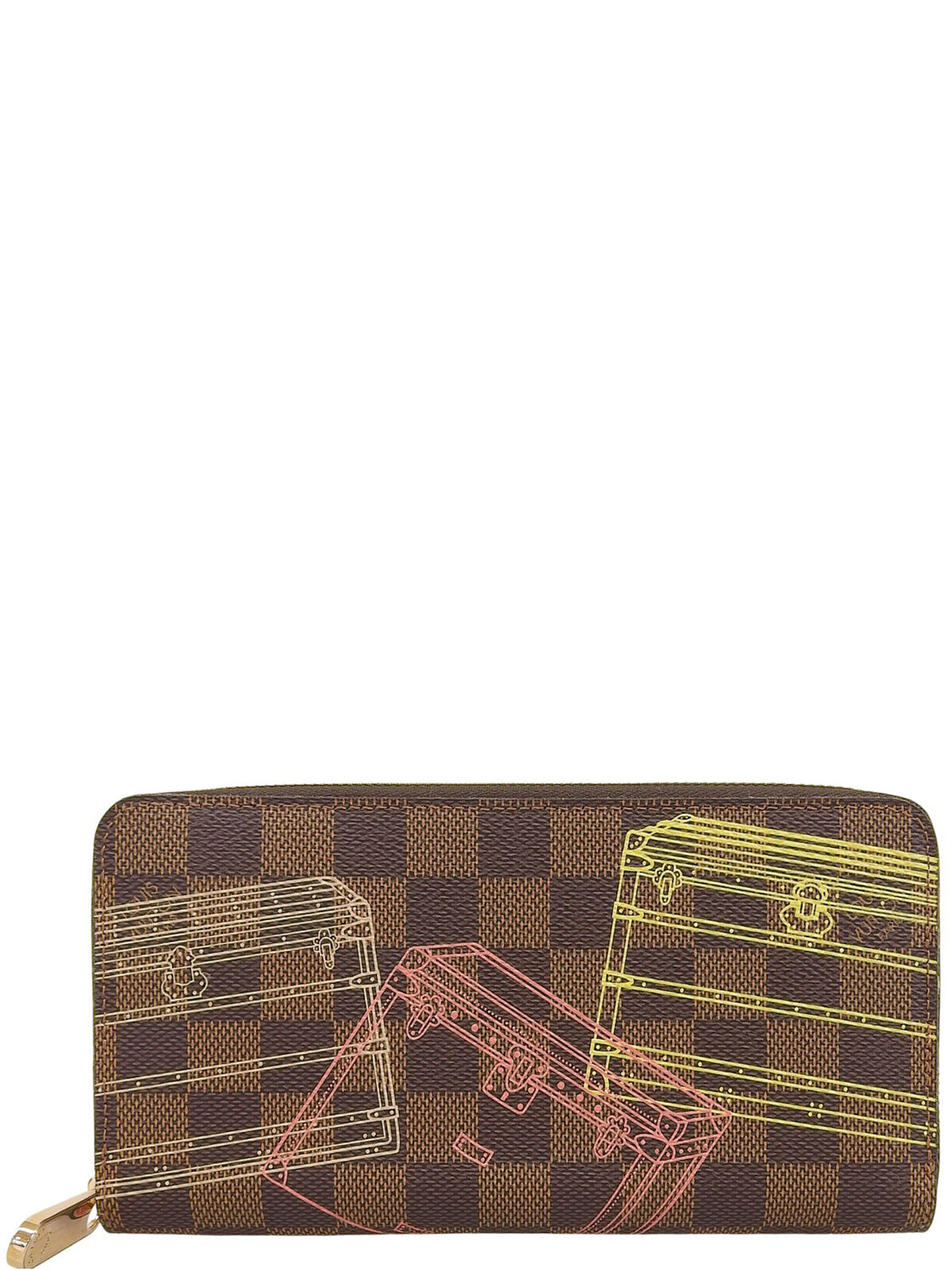 2014 Damier Canvas Trunk Zippy Wallet in Brown/Multi
