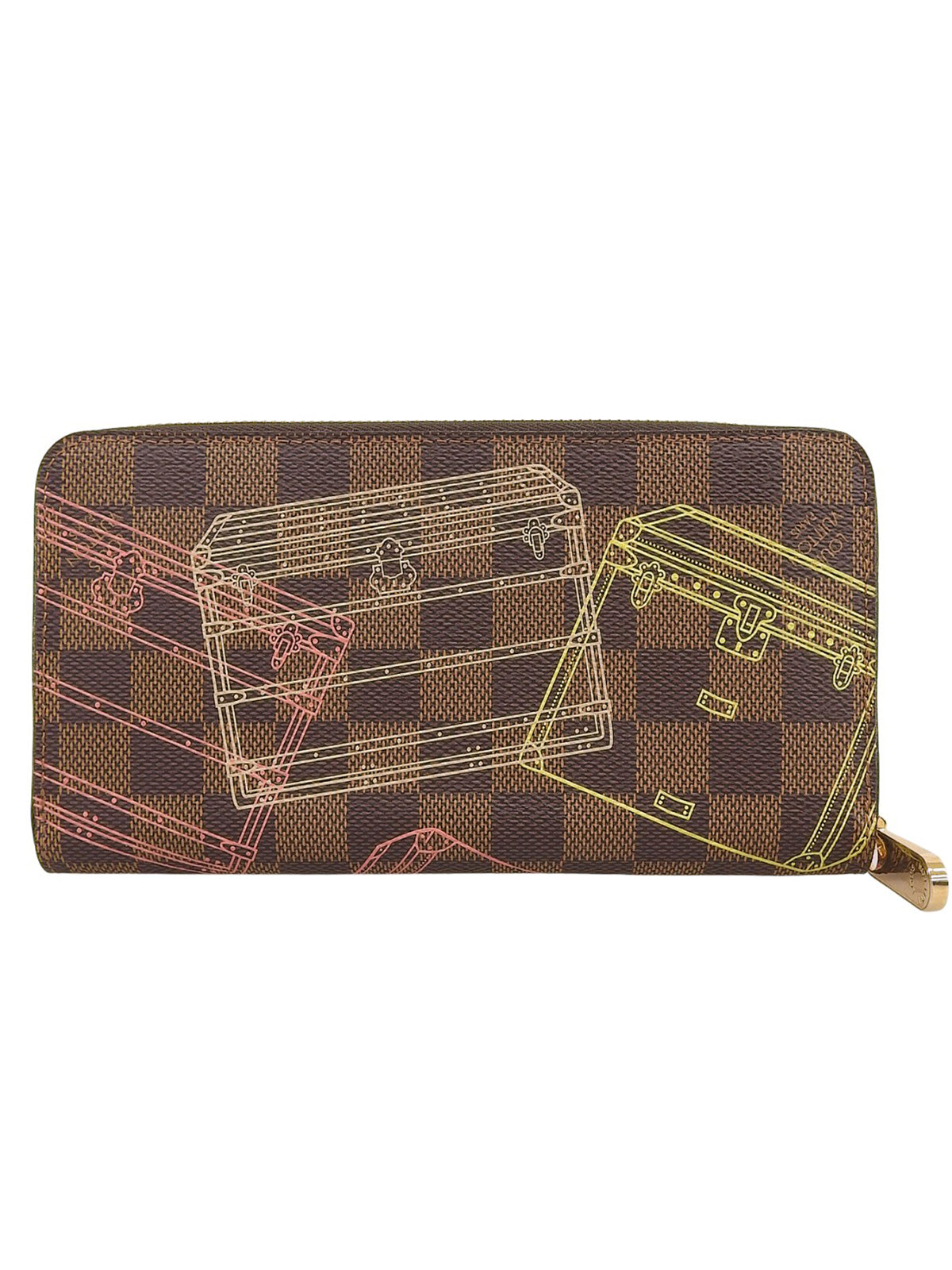 2014 Damier Canvas Trunk Zippy Wallet in Brown/Multi