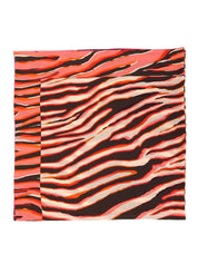 Silk Zebra Pattern Logo Scarf in Pink/Brown