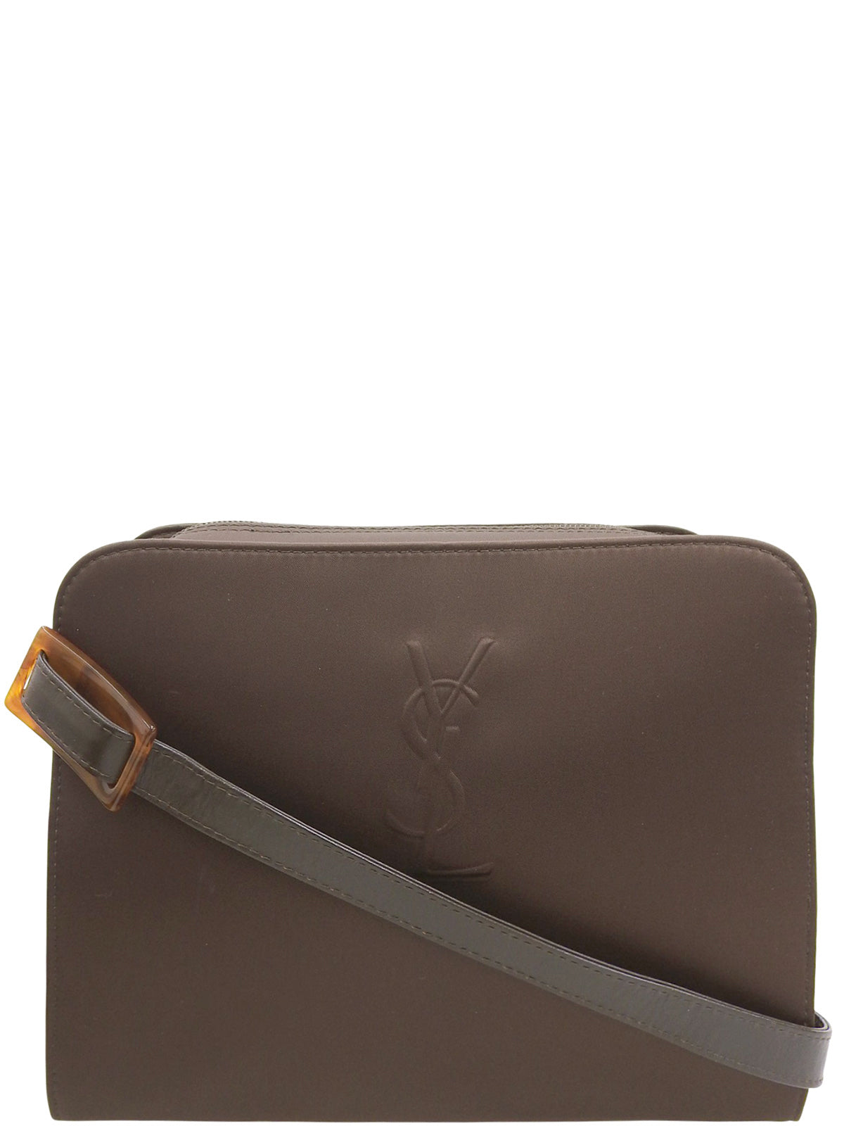 尼龙 Logo 棕色大理石纹单肩包 棕色